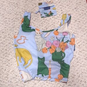 BAGGU Multicolor Cat Pattern Tote, NWOT